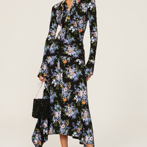 Paco Rabanne Dresses & Skirts - Paco Rabanne Black Floral Midi Dress, 34